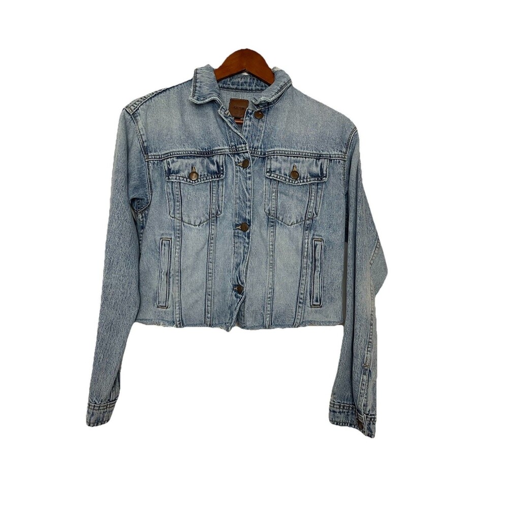 Joes Jeans Women's XS Blue Jean Denim Jacket Floral Embroidered Back Light Wash